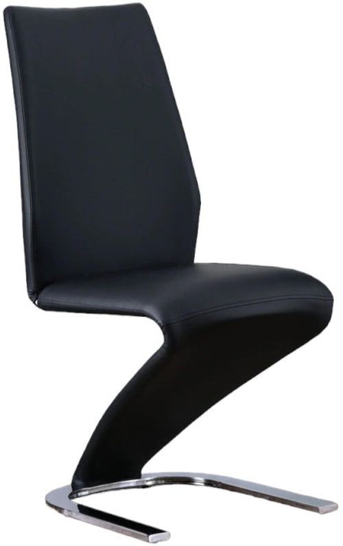 Furniture of America® Midvale Black/Chrome 2-Piece Side Chair Set-0