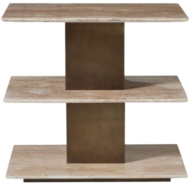 Uttermost® Travertini Brass 3-Tiered Accent Table-3