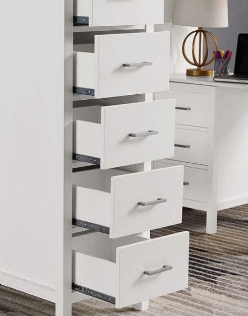 Furniture of America® Cassidy White Twin Loft Bed with Drawers-2