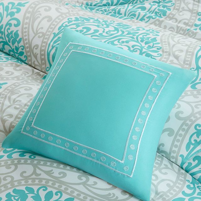 Olliix by Intelligent Design Senna Aqua Full/Queen Comforter Set-2