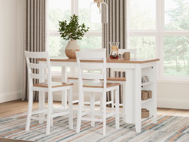 Signature Design by Ashley® Gesthaven Natural Counter Height Dining Table with White Base-8