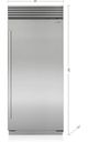 Sub-Zero® Classic Series 36" 22.8 Cu. Ft. Stainless Steel Right Hinge Column Refrigerator-1