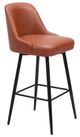 Zuo® Modern Keppel Black/Brown Swivel Barstool-0