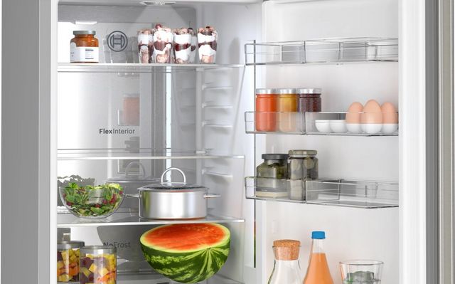 Bosch® 500 Series 24" 12.8 Cu. Ft. Easy Clean Stainless Steel Counter Depth Bottom Freezer Refrigerator-4