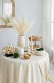 A & B Home Brown/White Tiered Cement Candle Holder-3