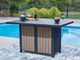 Signature Design by Ashley® Mabry Shores Driftwood/Navy Blue Aluminum Outdoor Bar Table with Fire Pit-1