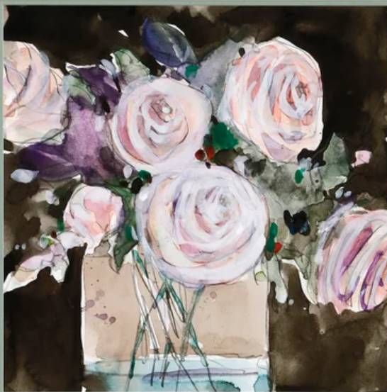 Stylecraft Jane Seymour Rose Clippings II Beige/Black/Gray Wall Art-1