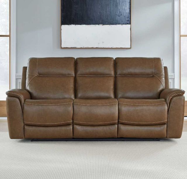 Liberty Furniture Collins York Chestnut Leather Power Reclining Sofa-2