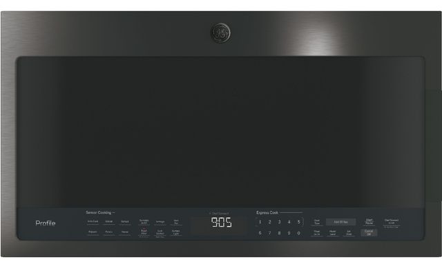 GE Profile™ 2.1 Cu. Ft. Black Stainless Steel Over the Range Microwave-0