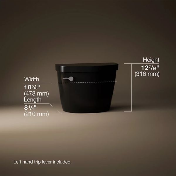 KOHLER® Cimarron® Black Toilet Tank, 1.6 Gpf-4