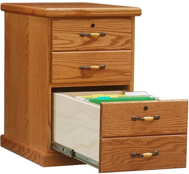 Wolfcraft Furniture Classic Brown 2-Drawer File Cabinet-1