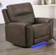 New Classic® Home Furnishings Gaia Sable Power Auto Glider Recliner with Power Headrest and Footrest-1