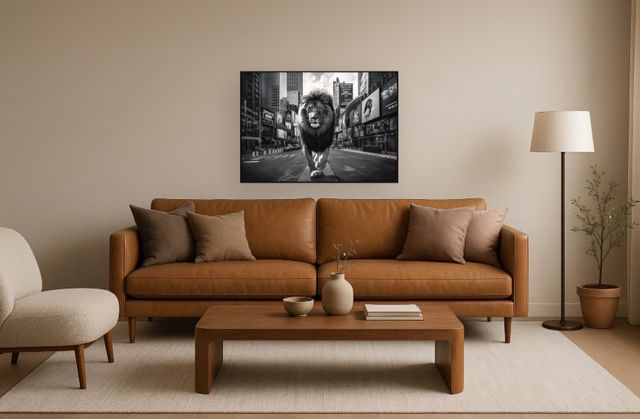 Classy Living Untamed Majestic Lion in the Urban Jungle Wall Art-1