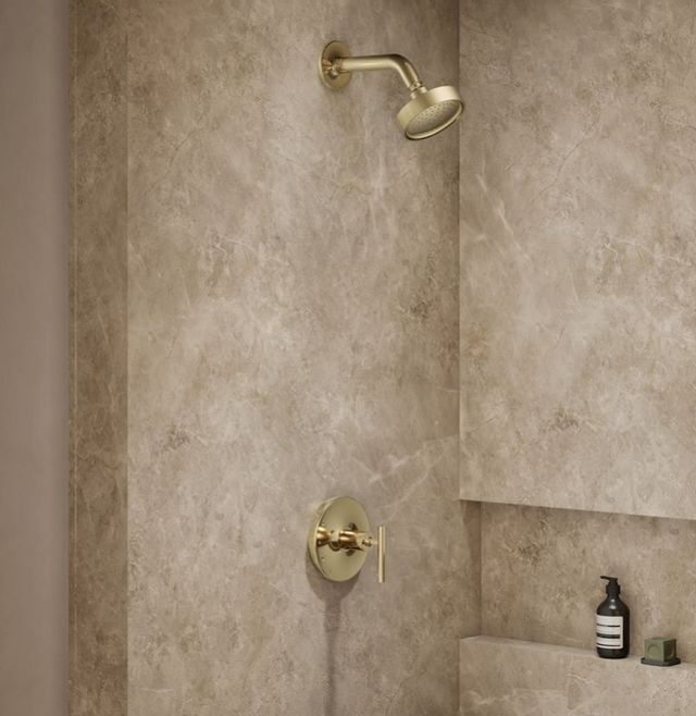 KOHLER® Purist® Rite-Temp® Vibrant French Gold 2.5 GPM Shower Trim Kit with Lever Handle-1