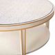 Ella Home Lilly Glass Top Round Coffee Table with Antique White Base-2