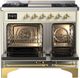 Ilve® Majestic III 40" Antique White Pro Style Dual Fuel Natural Gas Range with Triple Glass Door and Brass Trim-4
