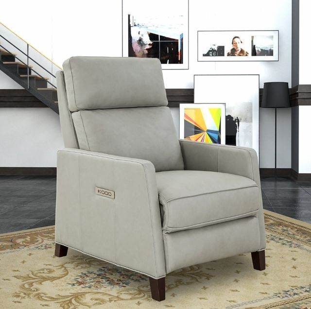 BarcaLounger® James Corbett Chromium Leather Power Recliner-2