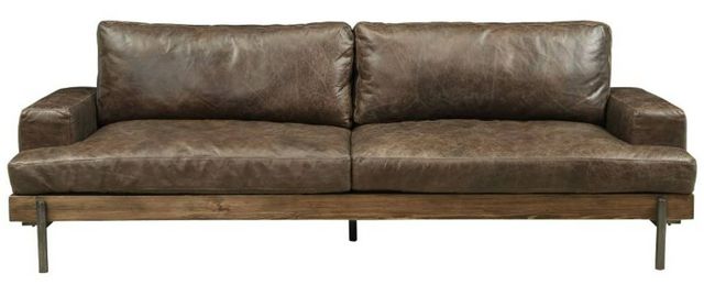 ACME Furniture Silchester Distress Chocolate/Oak Leather Sofa-3