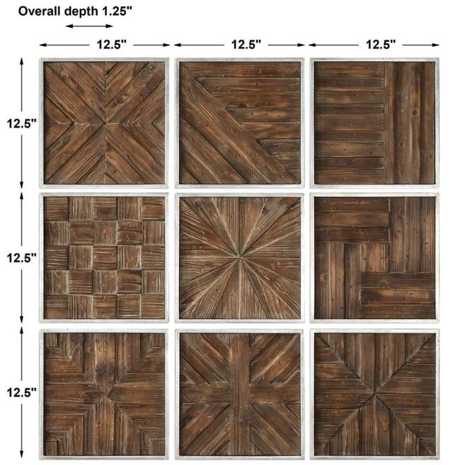 Uttermost® 9-Piece Bryndle Squares Wood Wall Decor Set-2