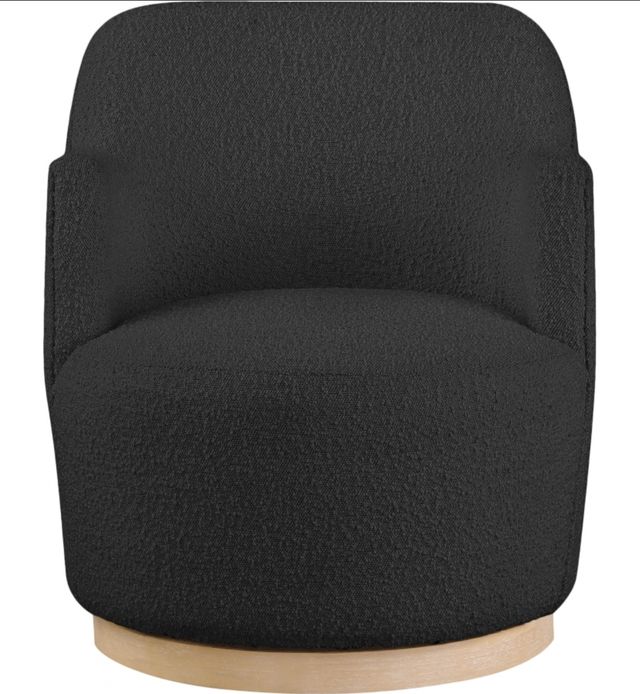 Meridian Furniture Clarita Black Swivel Boucle Fabric Accent Chair-1