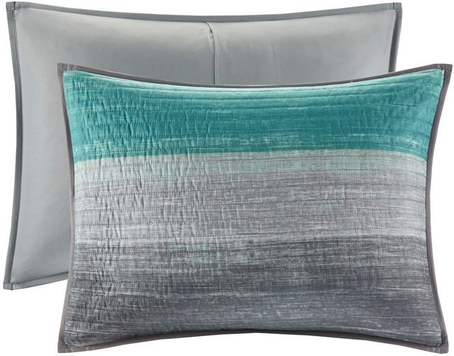 Olliix by Madison Park Essentials Saben Aqua Full Complete Reversible Coverlet and Cotton Sheet Set-3