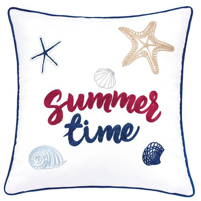 Furniture of America® Emmie White Accent Pillow-0