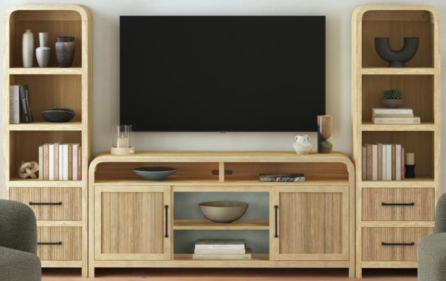 Elements International Ridgemont 3-Piece Natural Entertainment Unit with 70" TV Console-0