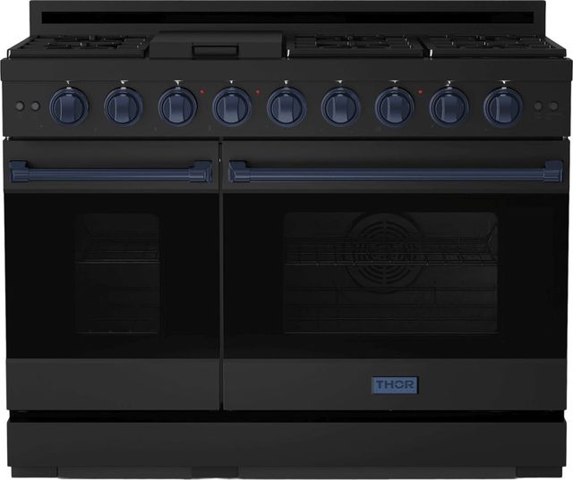 Thor Kitchen® Gordon Ramsay Series 48" Matte Black Pro Style Gas Range-0