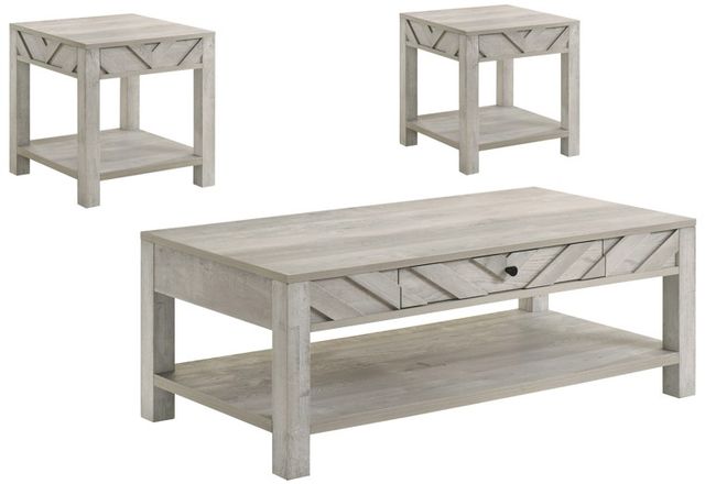 Crown Mark Valor 3-Piece White Occasional Table Set-0