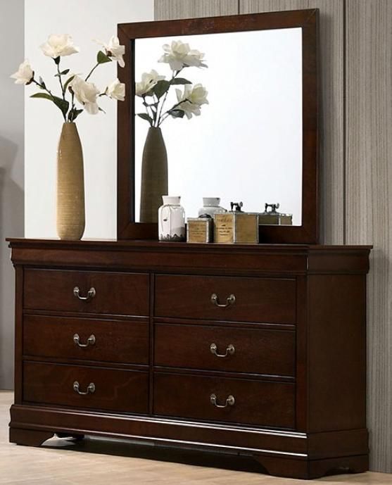 Furniture of America® Louis Philippe 4-Piece Dark Cherry Queen Bedroom Set-3