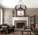 Cal® Lighting & Accessories Provo Iron/Oak Chandelier-1