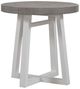 Liberty Furniture Palmetto Heights Driftwood Round End Table with Shell White Base-0