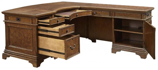aspenhome® Hawthorne Brown L-Shaped Desk-3