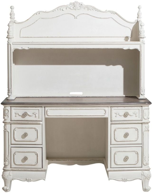 Homelegance® CinderellaGray Writing Desk with Antique White Legs-2