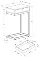 Monarch Specialties Inc. Grey Cement Drawer Table with Chrome Metal  Base-3