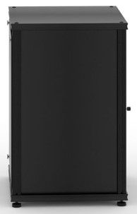 Salamander Designs® Synergy System Black Oak 1-Door AV Cabinet with Black Post-2