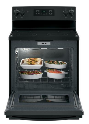GE® 30" Black Free Standing Electric Range-1