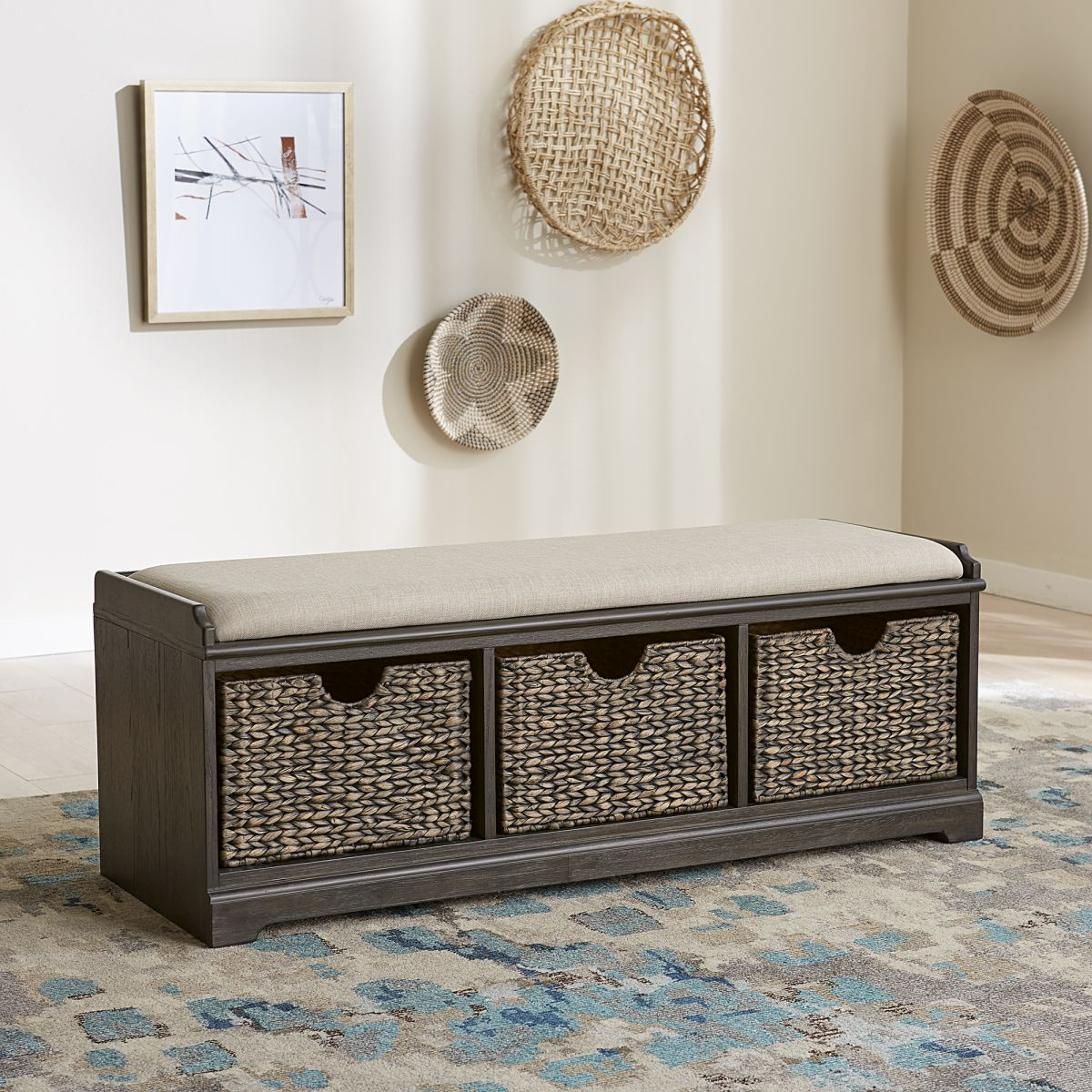 Liberty Furniture Mill Creek Wall Storage Bench - Thumbnail 2