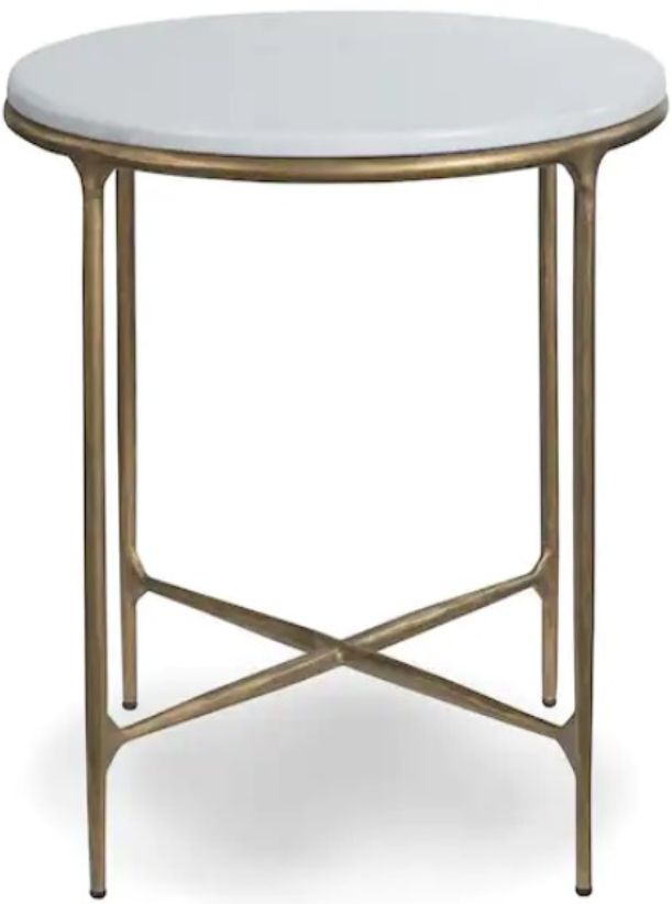 Bassett® Furniture Keswick Bronze/White Round End Table-1