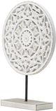 A & B Home Set Of 2 Antique White Table Decor-1