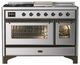 Ilve® Majestic III 48" Stainless Steel Pro Style Dual Fuel Liquid Propane Range with Triple Glass Door and Burnished Trim-0