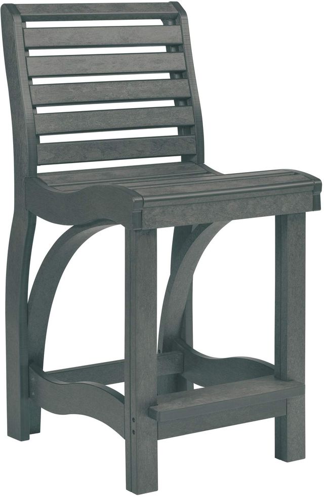 C R Plastics St. Tropez Slate Grey Counter Stool-0