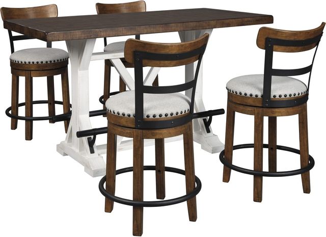 Signature Design by Ashley® Valebeck Brown Counter Height Dining Table with White Base-5