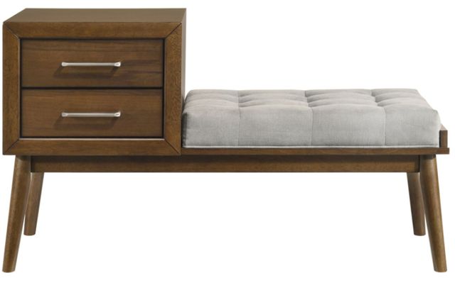Elements International Malibu Gray/Walnut Bench-2