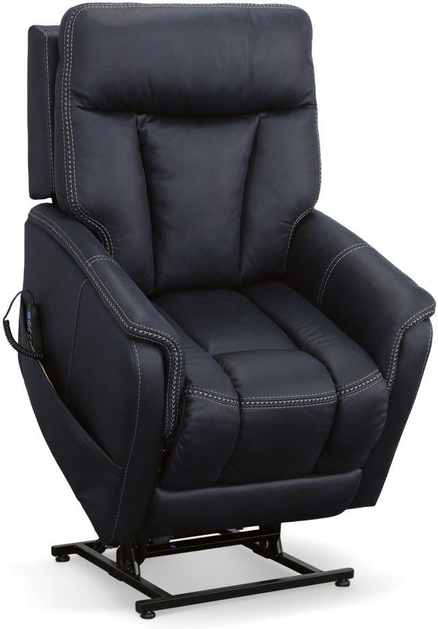 Flexsteel® Atlas Blue Power Lift Recliner with Power Headrest and Lumbar-3