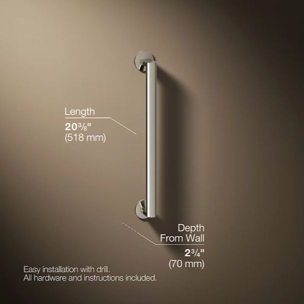 KOHLER® Components® Vibrant Polished Nickel 18" Grab Bar-2