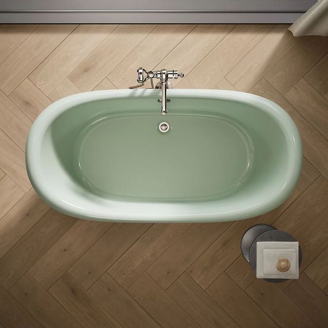 KOHLER® Artifacts™ Aspen Exterior with Aspen Interior 66.125" x 32.5" Freestanding Bath-3