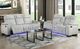 Homelegance® Ronan Light Gray Double Manual Reclining Loveseat with Center Console-1
