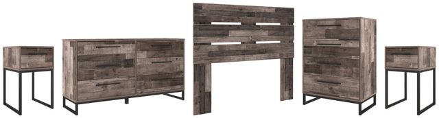 Signature Design by Ashley® Neilsville 5-Piece Multi Gray Full Panel Headboard Bedroom Set-0