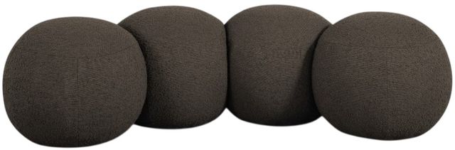 Meridian Furniture Apollo Brown 65" Boucle Fabric Upholstered Bench-1